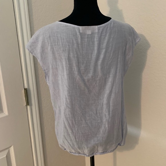 Loft lightweight cotton blue and white striped top shirt blouse - Picture 3 of 8